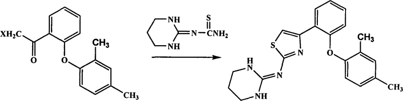 Downstream condensation reaction of the intermediate to form Abafungin