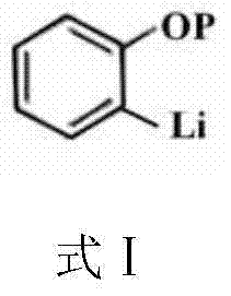 Structure of Formula I showing the ortho-lithiated protected phenol intermediate