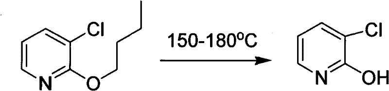 Conventional ether cleavage reaction requiring harsh temperatures of 150-180 degrees Celsius