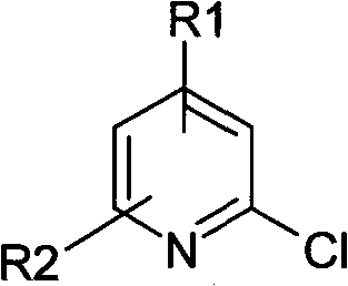 General structure of 2-chloropyridine starting materials with variable R1 and R2 substituents