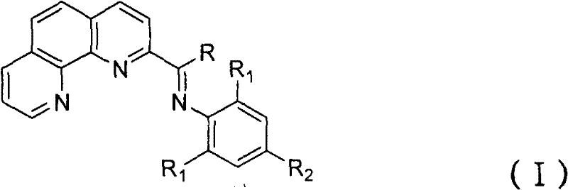 General chemical structure of 2-imine-1,10-phenanthroline ligand showing variable R groups