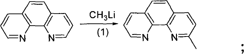 Step 1 reaction mechanism showing lithiation of 1,10-phenanthroline with CH3Li