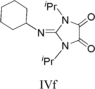 Chemical structure of 1,3-diisopropyl-2-cyclohexylimino imidazoline-4,5-dione (IVf) illustrating cycloalkyl substitution