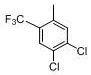 Structure of Intermediate B showing the trifluoromethyl group formed via halogen exchange
