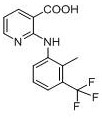 Chemical structure of the final product 2-[2-methyl-3-(trifluoromethyl)phenylamino]nicotinic acid