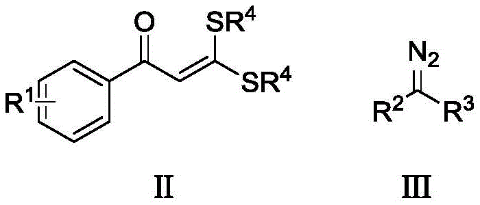 General reaction scheme showing oxidative coupling of S,S-dithioketene and diazo compounds to form 2-methylene-1-indanone