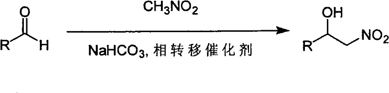 General reaction scheme for the synthesis of 2-nitro-1-aryl alcohol using nitromethane and aldehydes under phase transfer catalysis