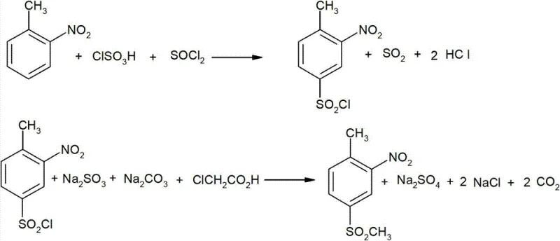 Novel high-yield synthesis route for 2-nitro-4-mesyltoluene via sulfonation and chlorination