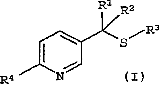 General chemical structure of 2-substituted-5-((1-alkylthio)alkyl)pyridines showing variable R groups for diverse derivative synthesis
