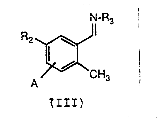 Core reaction scheme showing conversion of imine (III) and electrophile (IV) to product