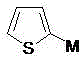 Chemical structure of 2-activated thiophene metal salt acting as a nucleophile