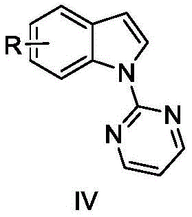 Structure of the key 1-(pyrimidinyl-2-yl)-1H-indole intermediate used for directing group strategy