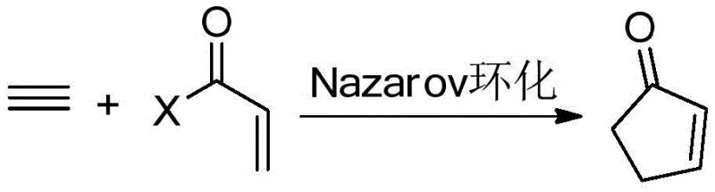 General scheme of the conventional Nazarov cyclization requiring strong Lewis or protonic acids