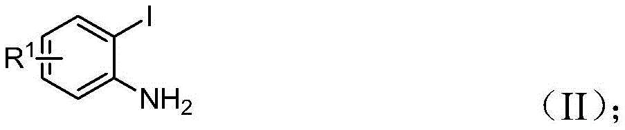 Chemical structure of o-iodoaniline derivative (II) showing R¹ substituent position on aromatic ring