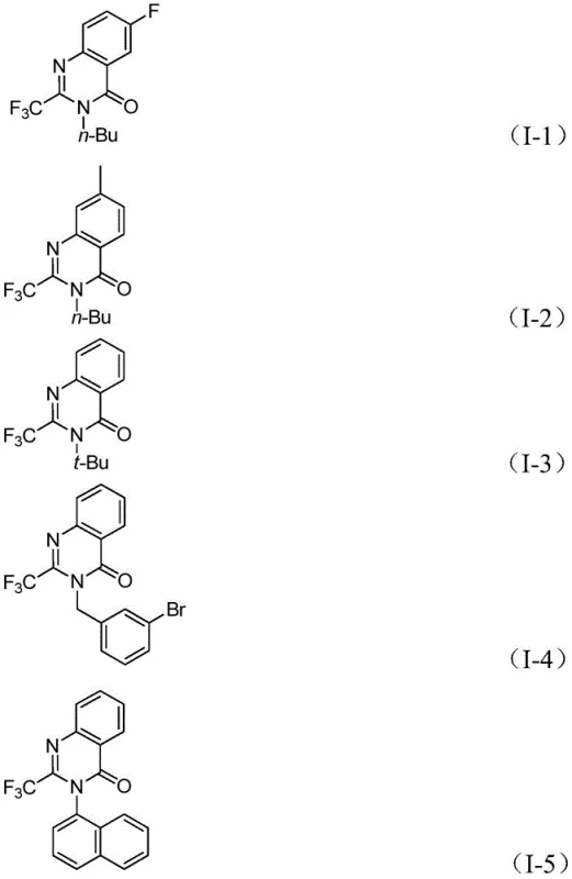 Examples of synthesized 2-trifluoromethyl quinazolinone derivatives showing substrate scope