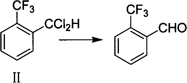 Hydrolysis of o-trifluoromethyl benzal chloride to 2-(trifluoromethyl)benzaldehyde using fatty acid catalysis