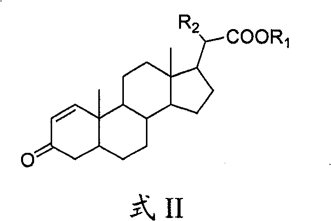 General chemical structure of 21-position carboxylate steroid compound Formula II showing the core steroid nucleus and ester side chain