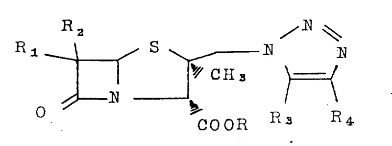 General structure of the target 2α-methyl-2β-(1,2,3-triazol-1-yl)methylpenicillane derivative