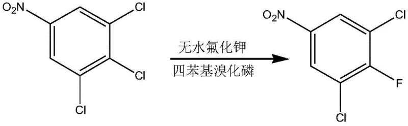 Step 1 Fluorination of 3,4,5-trichloronitrobenzene to 3,5-dichloro-4-fluoronitrobenzene