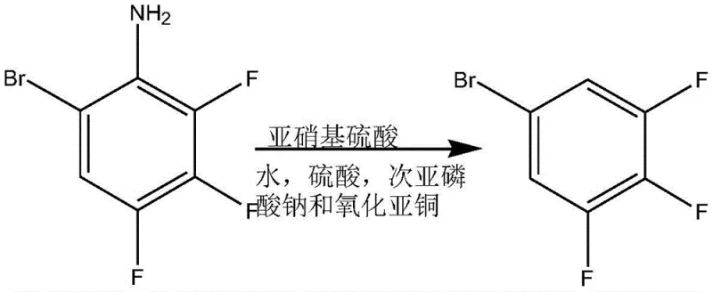 Final deamination step to produce 3,4,5-trifluorobromobenzene