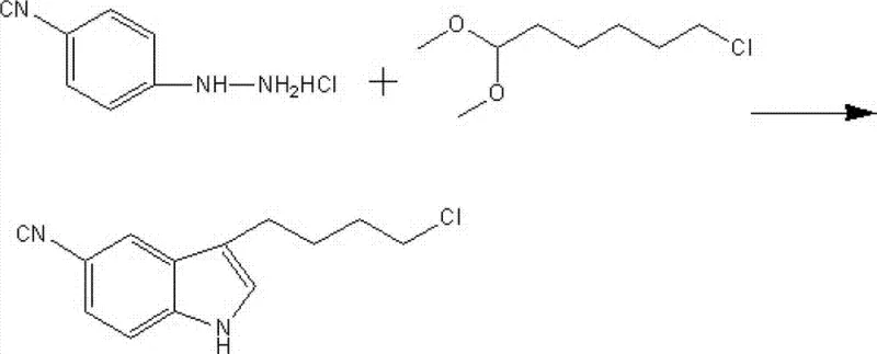 Novel one-pot Fischer indole synthesis route for 3-(4-chlorobutyl)-5-cyanoindole