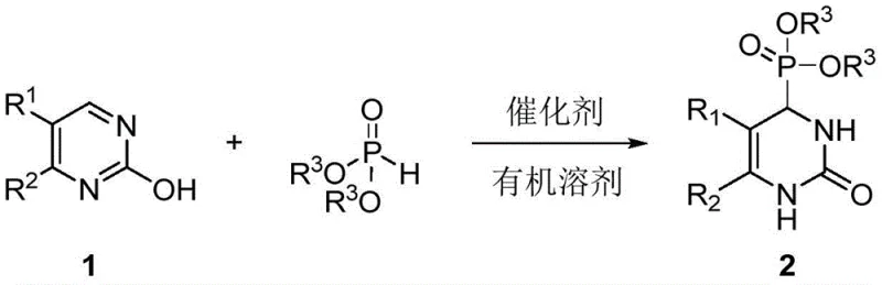 General reaction scheme for nucleophilic dearomatization of 2-hydroxypyrimidine to 3,4-dihydropyrimidinone