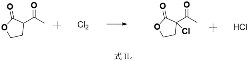 Chlorination reaction mechanism converting alpha-acetyl-gamma-butyrolactone to alpha-chloro derivative