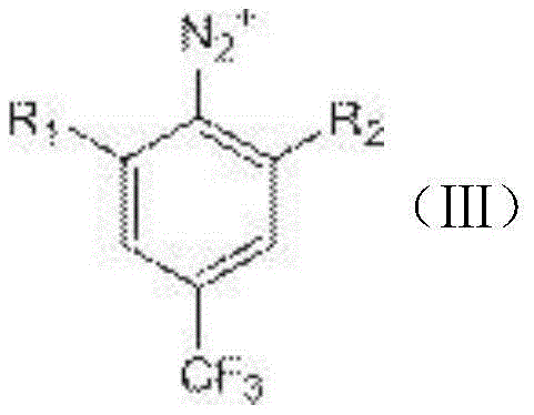 Structure of the target 3,5-dihalobenzotrifluoride (Compound II) resulting from deamination