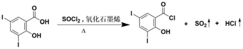 Novel graphene oxide catalyzed synthesis of 3,5-diiodo salicyloyl chloride with mild conditions