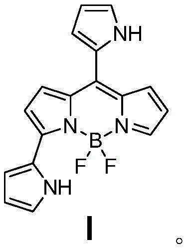 Chemical structure of 3,8-dipyrrole-BODIPY fluorescent dye (Formula I)