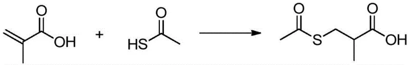 Conventional synthesis route using thioacetic acid and methacrylic acid