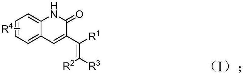 General structure of 3-alkenyl quinolin-2(1H)one derivatives showing variable substituents