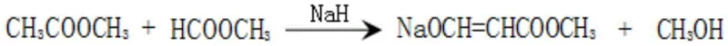 Reaction mechanism showing etherification of sodium enolate to form 3-alkoxy acrylate