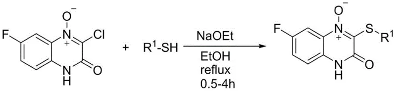 Conventional synthesis of 3-alkylthio quinoxalinone via dehalogenation coupling using chloro-precursors and base