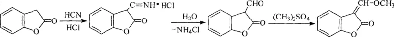 Novel two-step synthesis mechanism involving HCN formylation and dimethyl sulfate methoxylation
