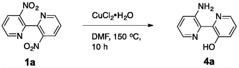 Specific example of the copper-catalyzed conversion of 3,3-dinitro-2,2-bipyridine to the amino-hydroxy derivative
