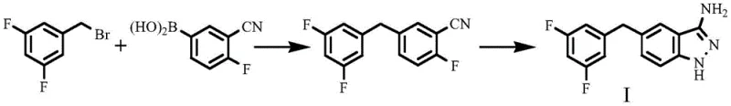 Conventional Suzuki coupling route using expensive boronic acid and palladium catalyst
