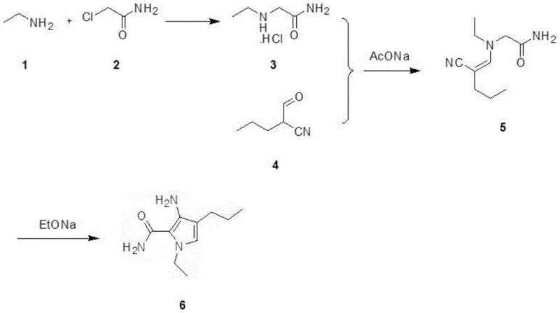 Specific embodiment of the synthesis showing high yield conversion to Compound 6