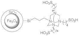 Chemical structure of Fe3O4@SiO2 grafted polysulfonate magnetic catalyst