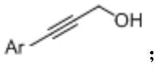 General structural formula of 3-aryl-2-propyne-1-alcohol derivatives showing variable Ar groups