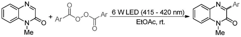 General reaction scheme for photocatalytic synthesis of 3-aryl-N-methylquinoxalin-2(1H)-one using aryl peroxide