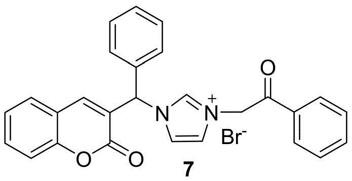 Flow chart of the preparation method for 3-benzyl substituted coumarin-imidazole salt compounds
