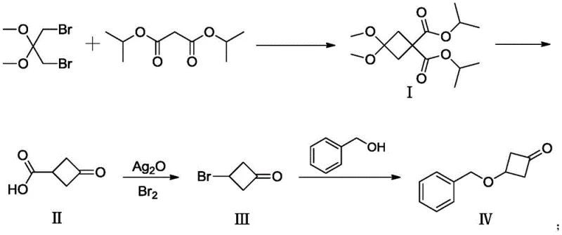 Complete synthetic route for 3-(benzyloxy)-1-cyclobutanone showing high-yield steps