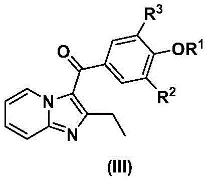 General synthesis formula for Formula (III) compounds showing the core imidazopyridine structure