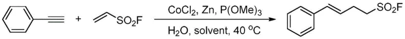 Specific synthesis example of phenylacetylene conversion to sulfonyl fluoride derivative