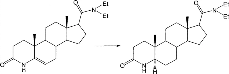 Conventional hydrogenation reaction using Platinum catalyst in acetic acid