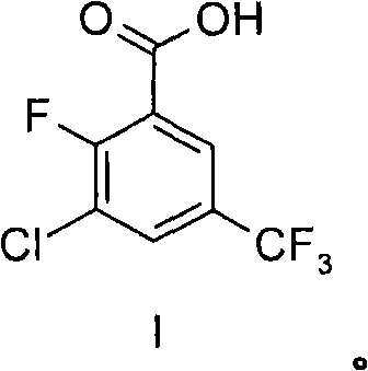 Chemical structure of 3-chloro-2-fluoro-5-trifluoromethylbenzoic acid (Formula I)