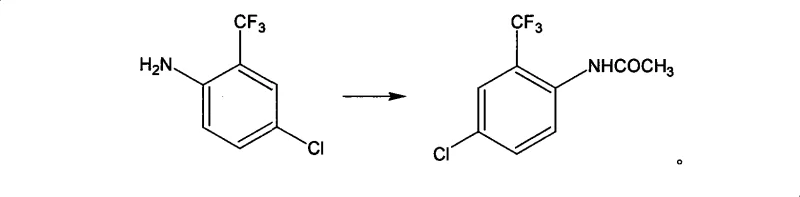 Acetylation reaction converting 4-chloro-2-trifluorotoluidine to its acetamide derivative