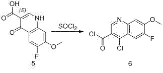 Simultaneous chlorination of quinoline ring and carboxylic acid activation using thionyl chloride