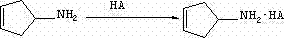 Reaction scheme showing the formation of 3-cyclopentamine salts from the free amine